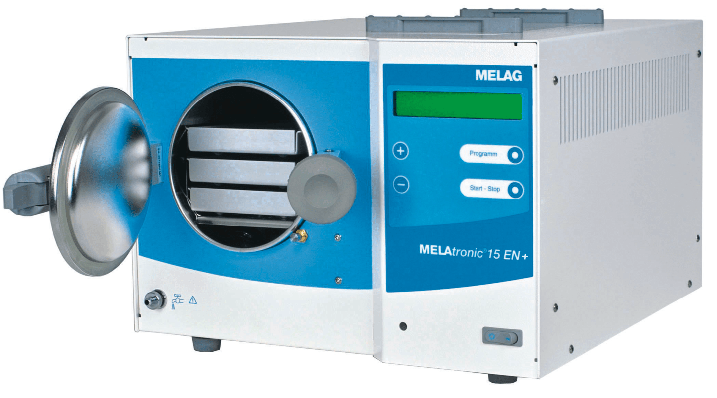 MELAG - MELAtronic 15 EN+ inkl. 3 Tabletts in weiß