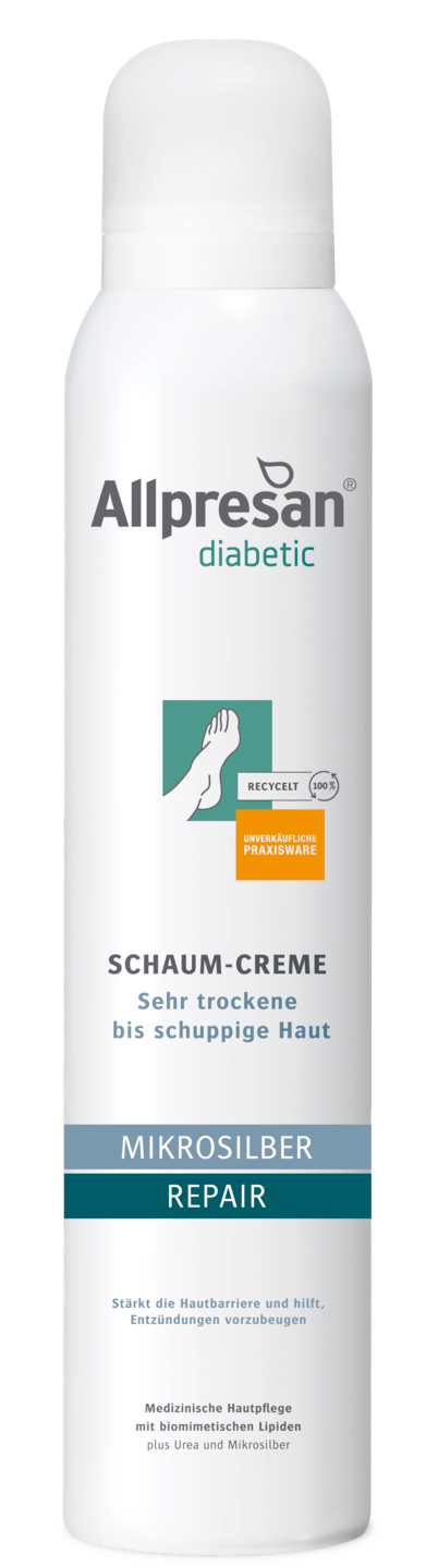 Allpresan diabetic - Schaum-Creme MIKROSILBER + REPAIR, 200 ml