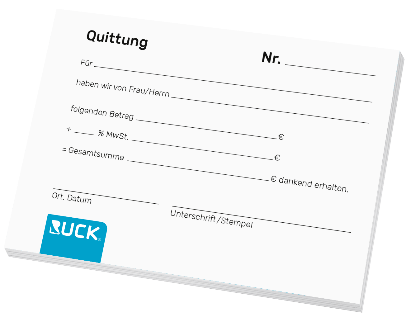 RUCK - Quittungsblock mit Durchschlag