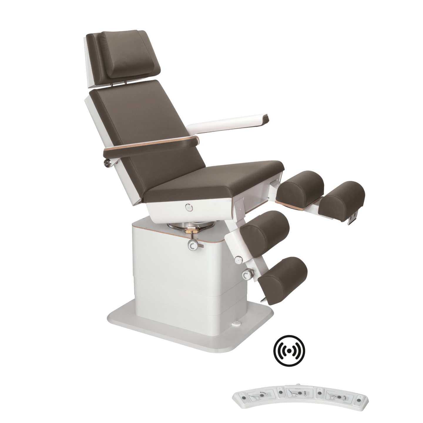 RUCK - MOON Podiatry Chair/Couch with motorised leg sections and patient control in espresso