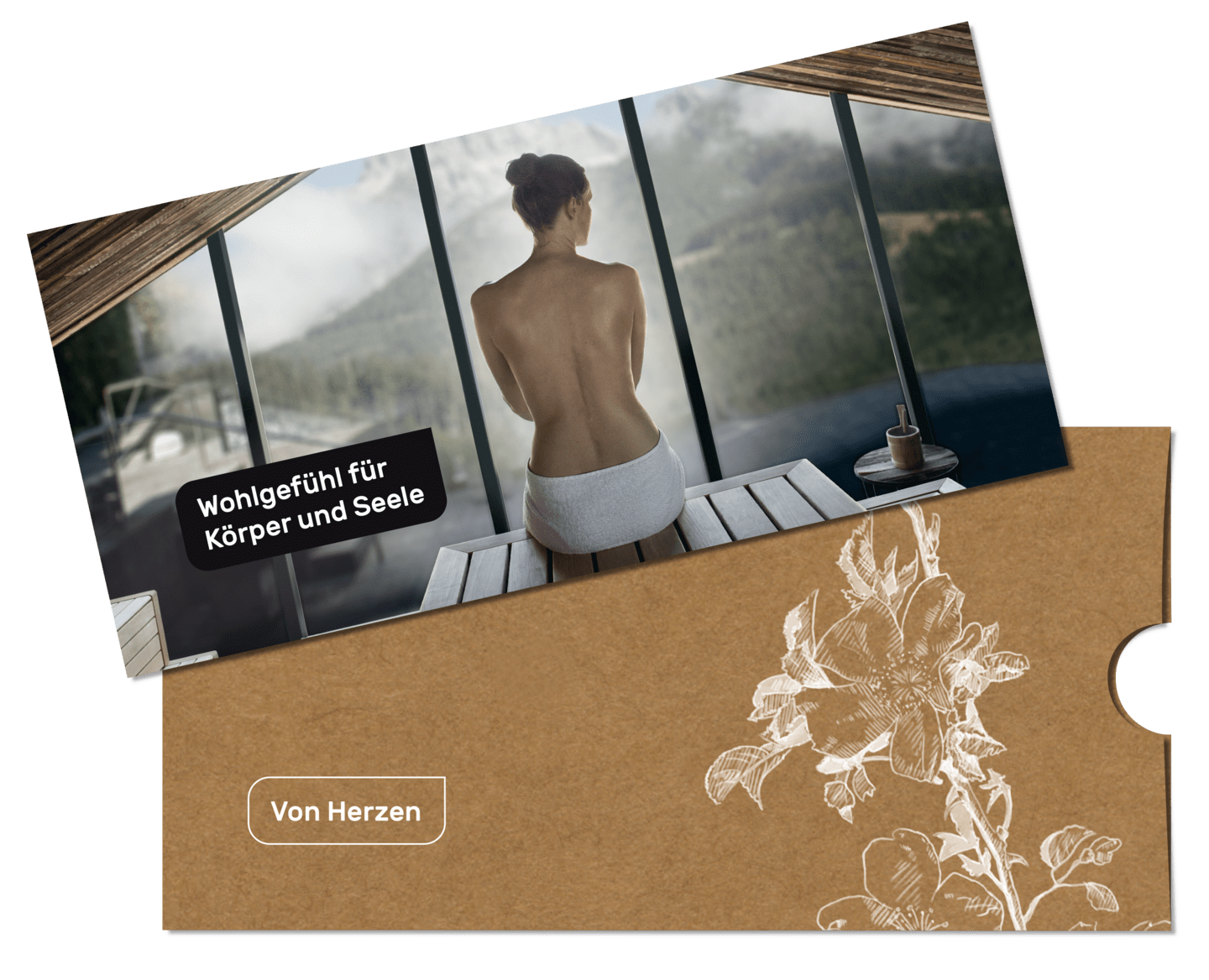 peclavus - Gutscheinkarte inkl. Karten-Schuber, Wohlgefühl für Körper und Seele, Din Lang, 10,5 x 21 cm, 10