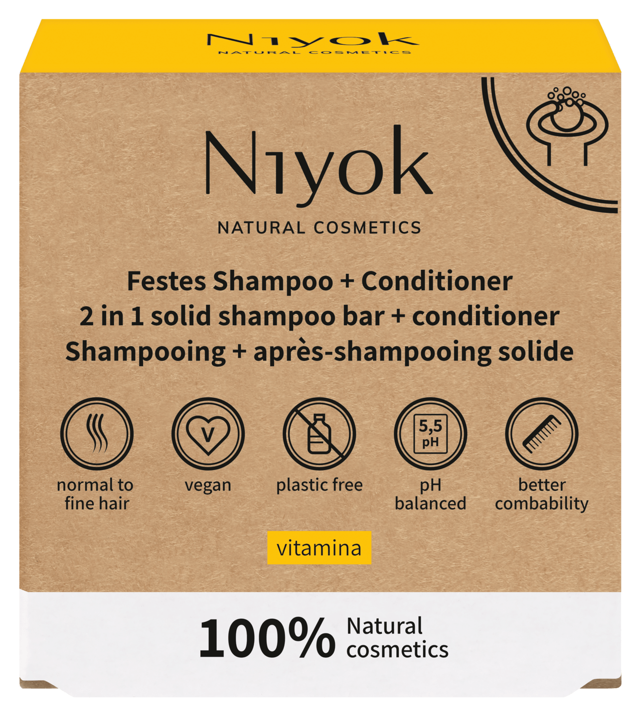 Festes Shampoo + Conditioner, 80 g, VITAMINA