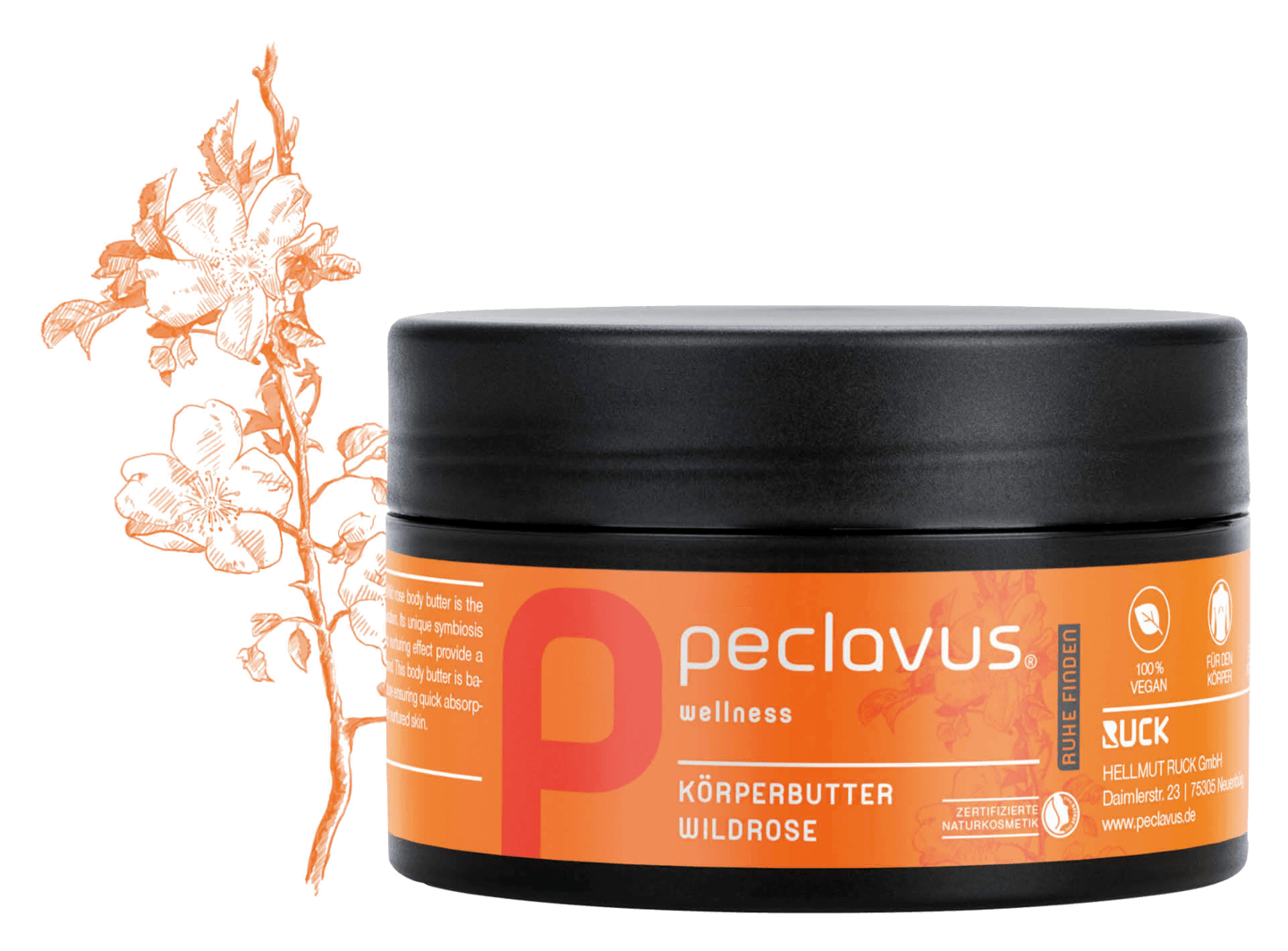 peclavus - Körperbutter Wildrose, 250 ml