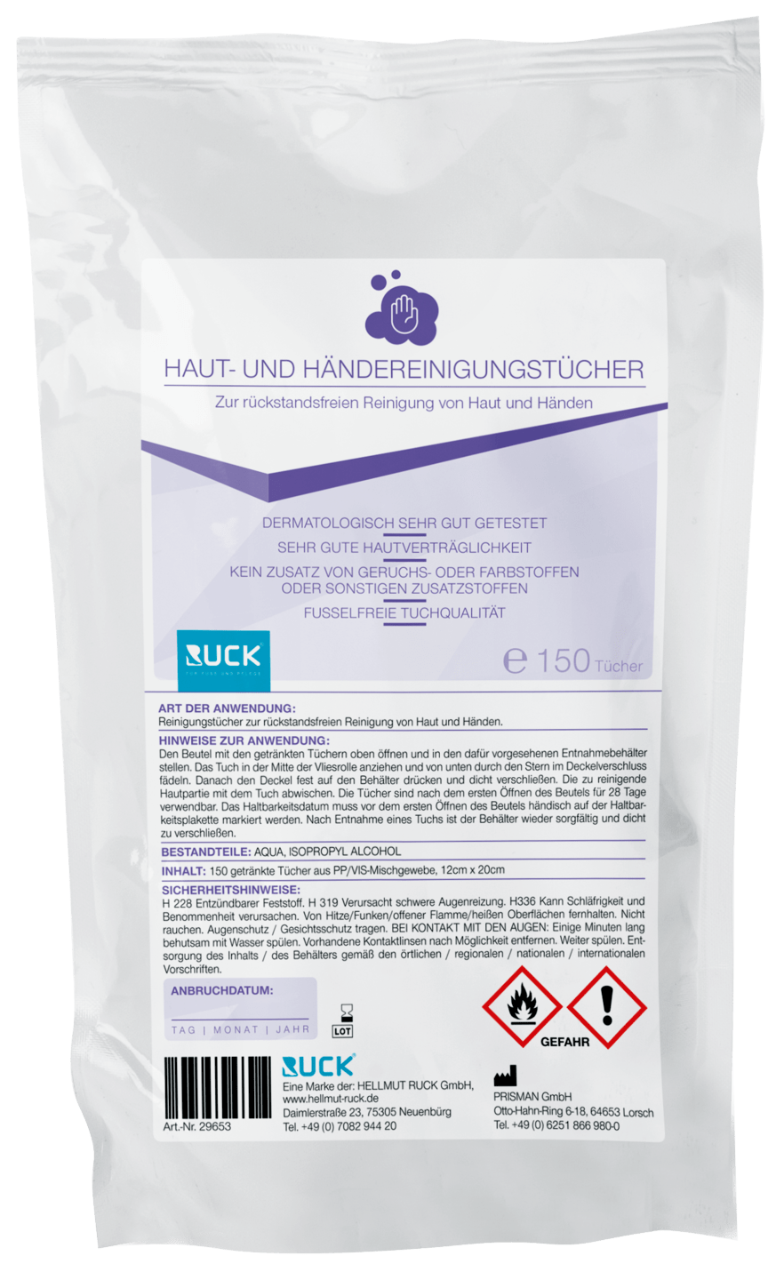 RUCK - RUCK® Haut- und Händereinigungstücher antimikrobiell