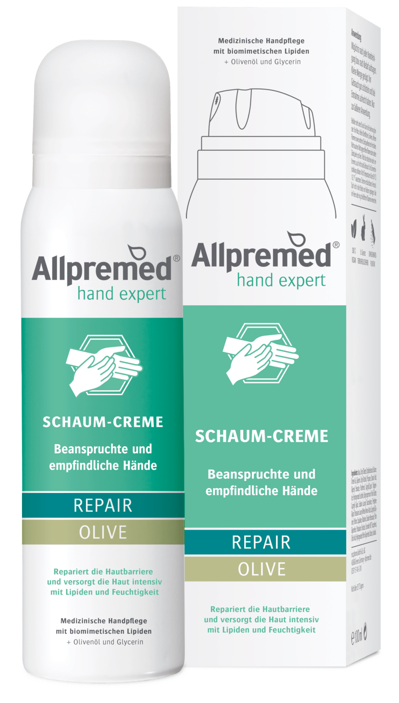 Allpremed hand expert - Lipid Schaum-Creme REPAIR Olive, 100 ml