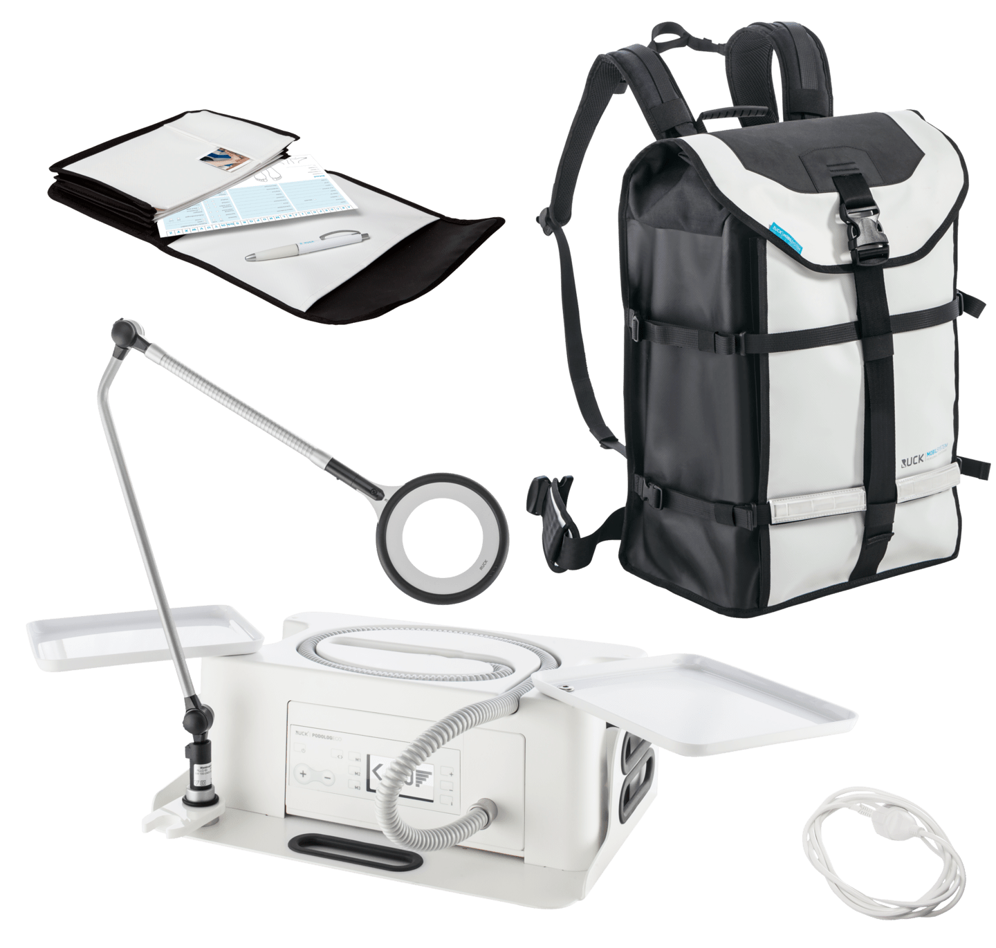 RUCK MOBIL SYSTEM - BACKPACK Technical unit kit ALL IN ONE in white