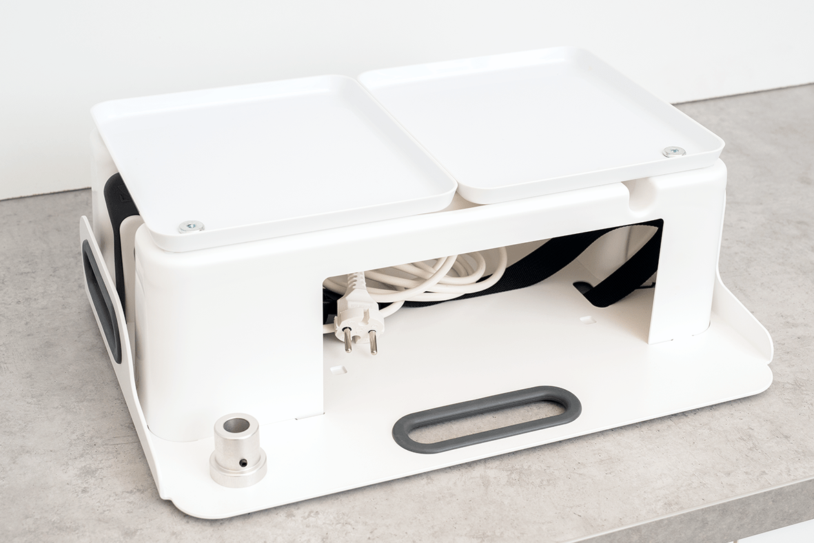 RUCK MOBIL SYSTEM - Grundplatte für Technikeinheit Taschenrucksack in weiß