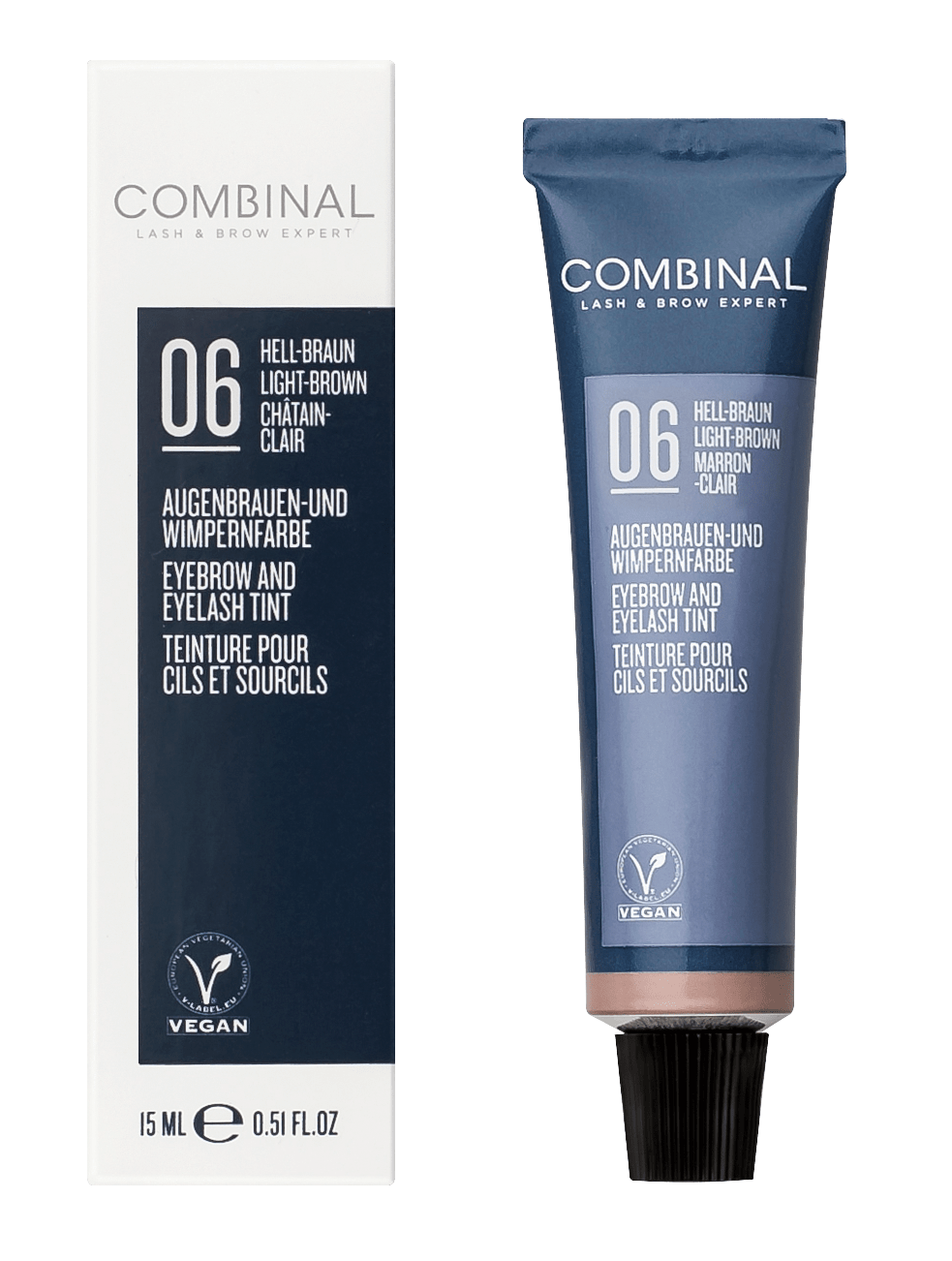 COMBINAL - Wimpernfarbe, 15 ml in hellbraun