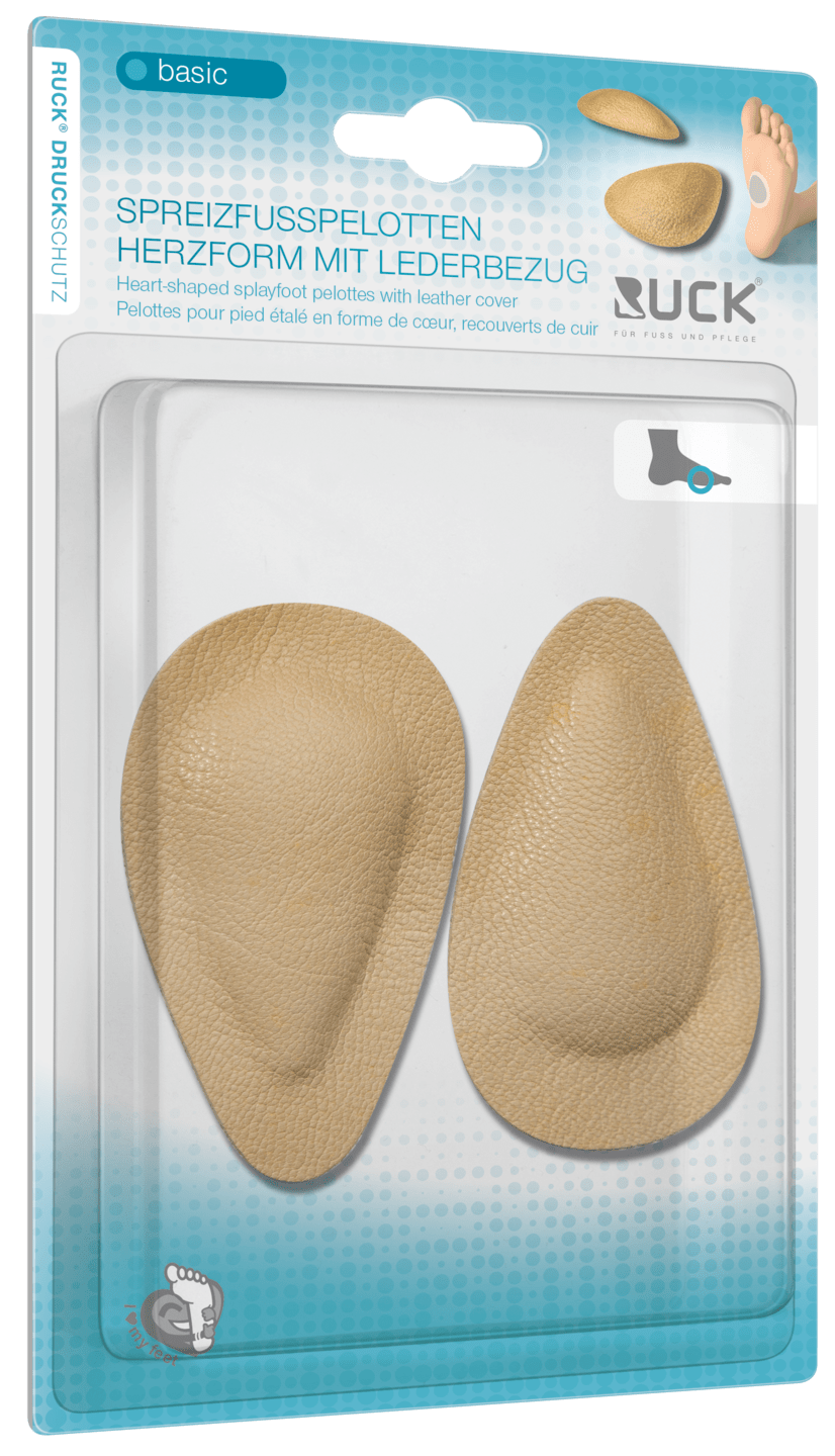 RUCK DRUCKSCHUTZ - Heart- shaped Splay Foot Pads Leather Cover in beige