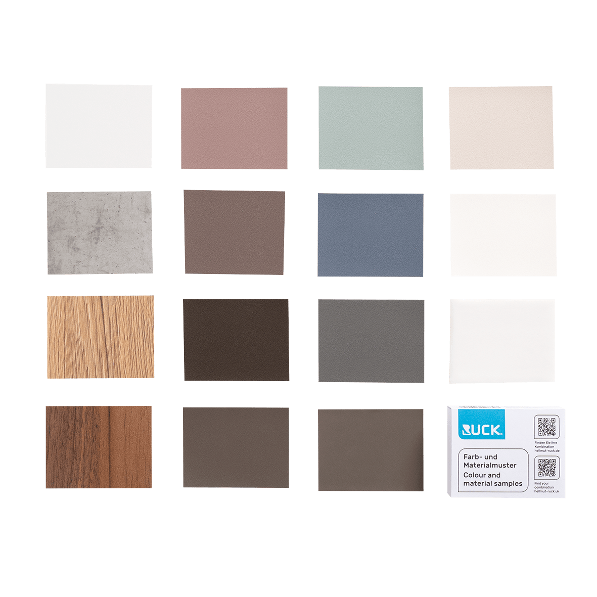 RUCK Farb- und Materialmuster standard, premium und CPL