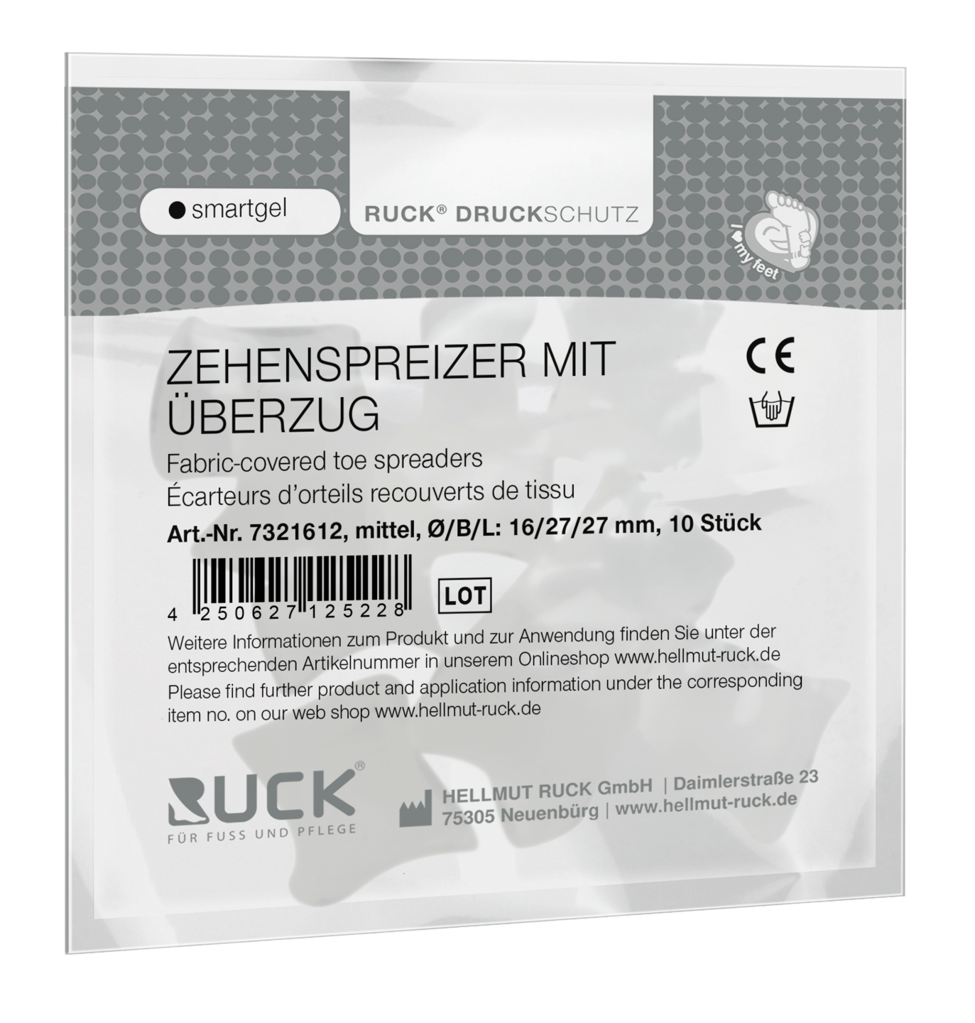 RUCK DRUCKSCHUTZ - Zehenspreizer mit Überzug