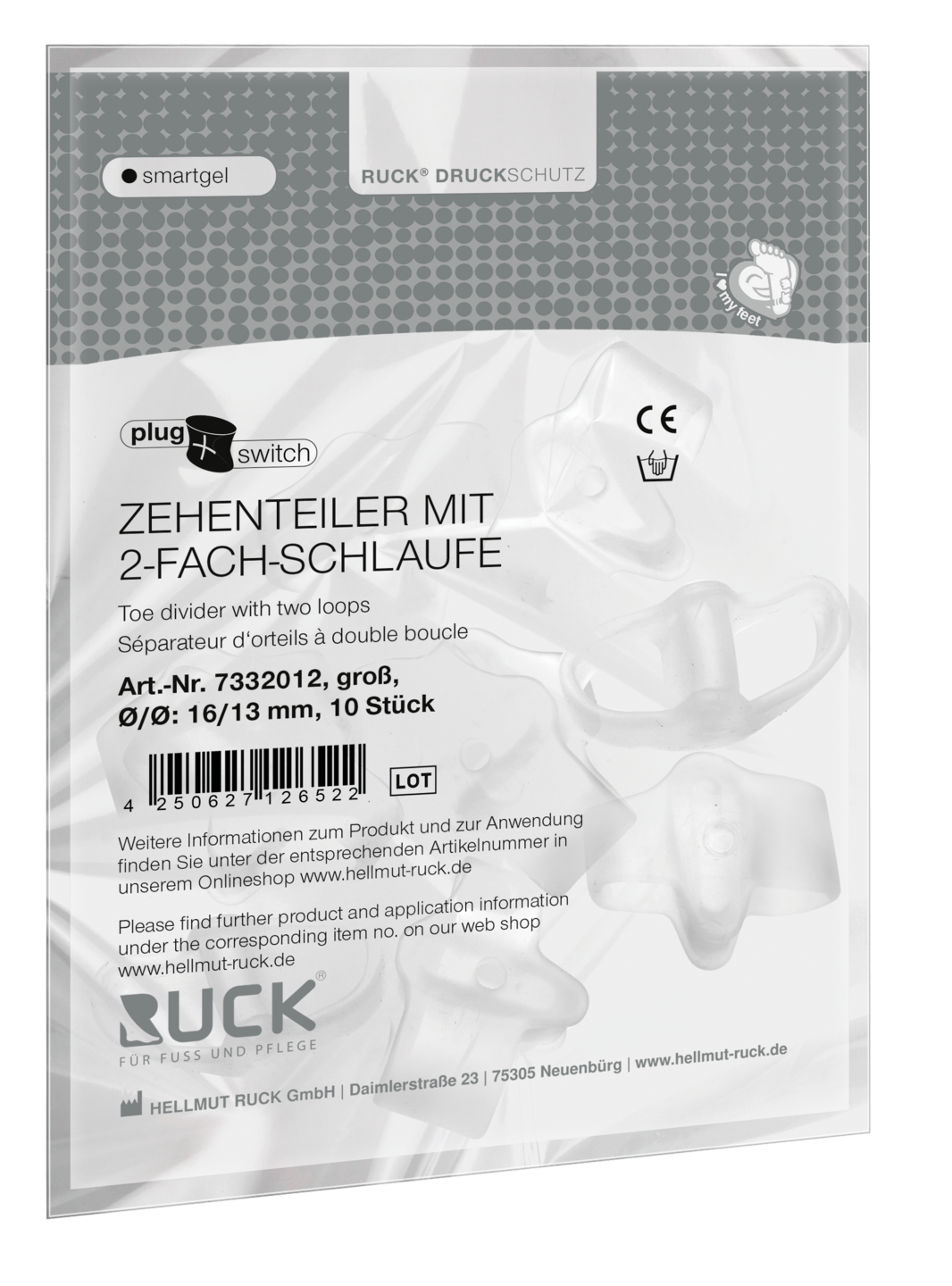 RUCK DRUCKSCHUTZ - Zehenteiler mit 2-fach Schlaufe