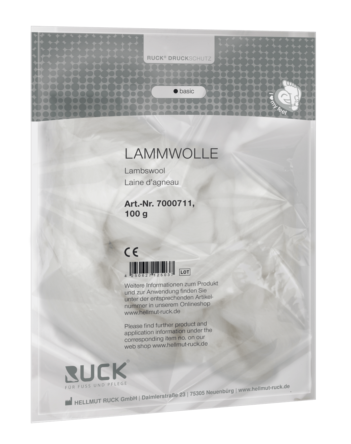 RUCK DRUCKSCHUTZ - Lammwolle, 100 g in beige