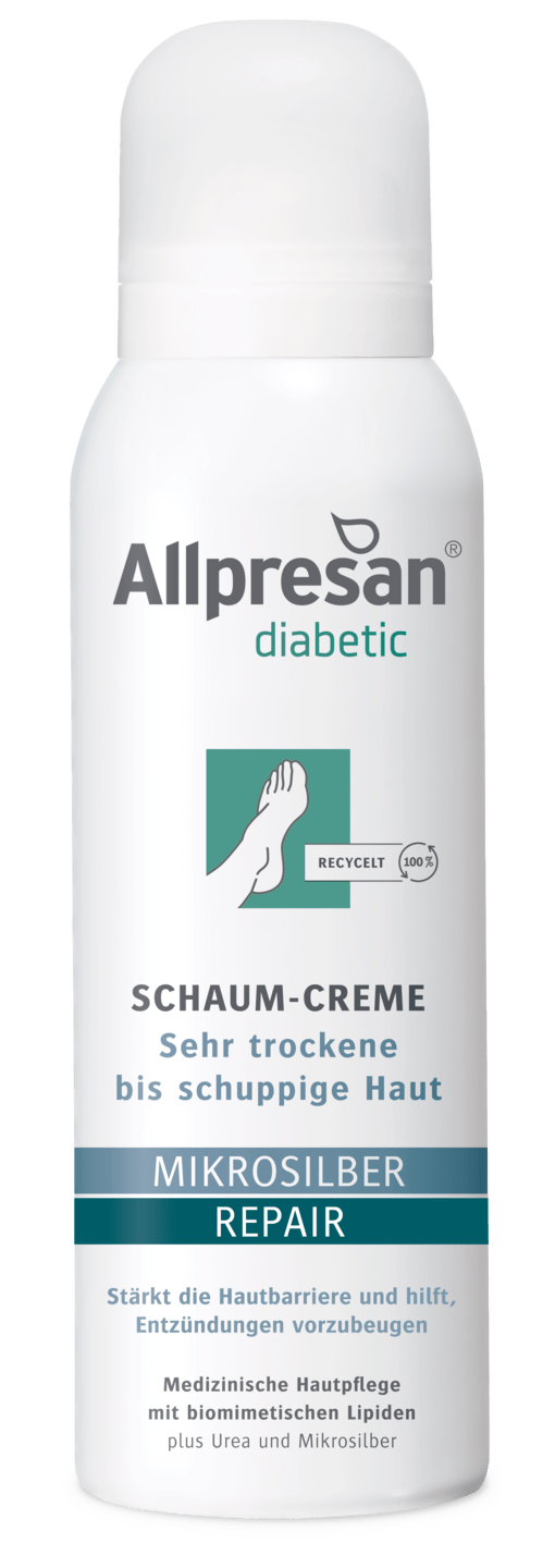 Allpresan diabetic - Schaum-Creme MIKROSILBER + REPAIR, 125 ml