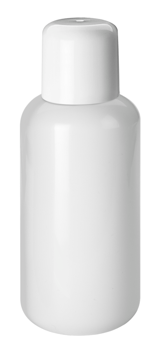 RUCK - Kunstoff Flasche 150 ml incl. Schraubdeckel mit Spritzeinsatz zu selbst befüllen. in weiß