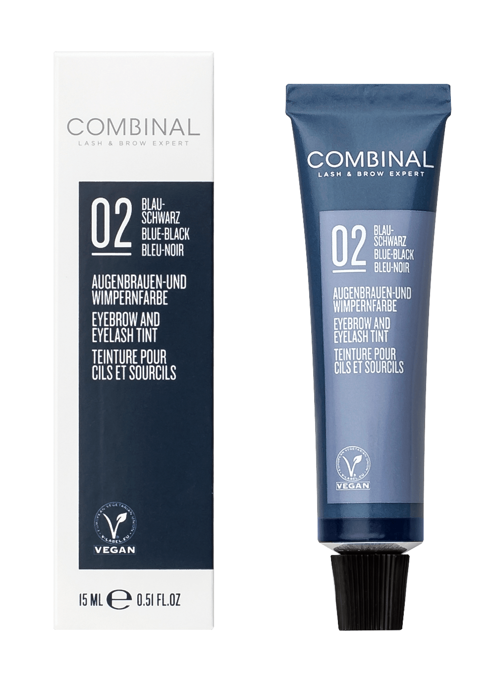 COMBINAL - Wimpernfarbe, 15 ml in blauschwarz